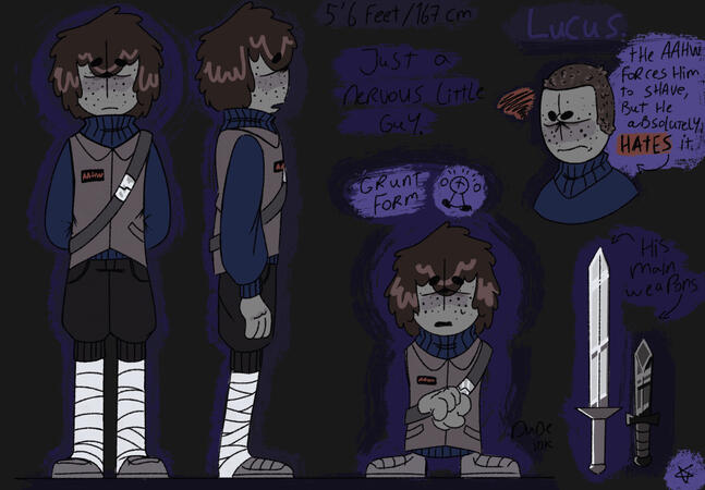 A reference of my original Madness Combat character Lucus Lucus is my fan-made character of Madness Combat (Krinkels)