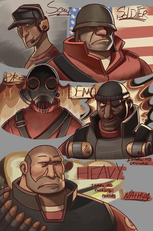 A painting study of the TF2 mercs inspiration/reference: https://www.instagram.com/p/CfKfzQovGh-/?img_index=9