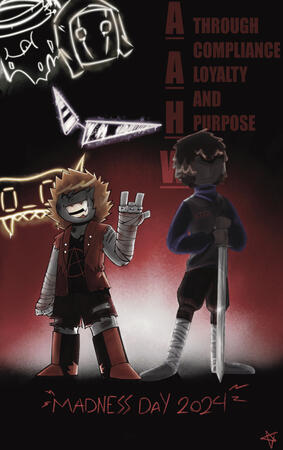 My second fan-made work for Madness day 2024 (featuring my original Madness Combat characters) Madness day (22 september) is a day where people celebrate the creation of the flash series Madness Combat (by Krinkels)
