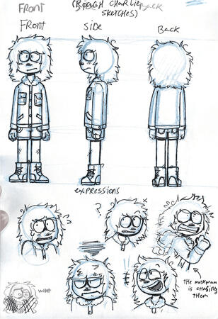 Turnaround and expressions of Charlie (old) Charlie is my original character
