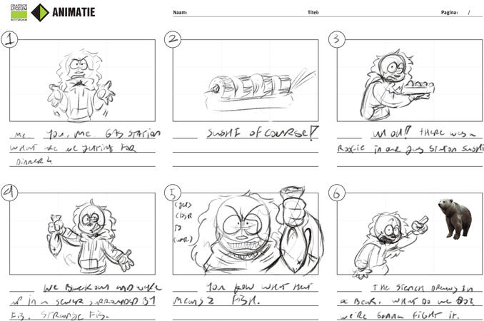 Storyboard of an upcoming animatic