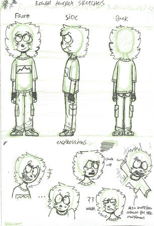Turnarounds and expressions of Audrey (old) Audrey is my original character
