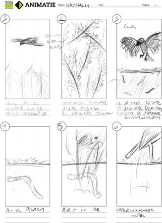 Storyboard of an poem about a crow (I think)