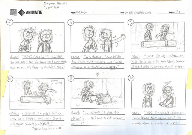 Storyboard for an animatic (old)
