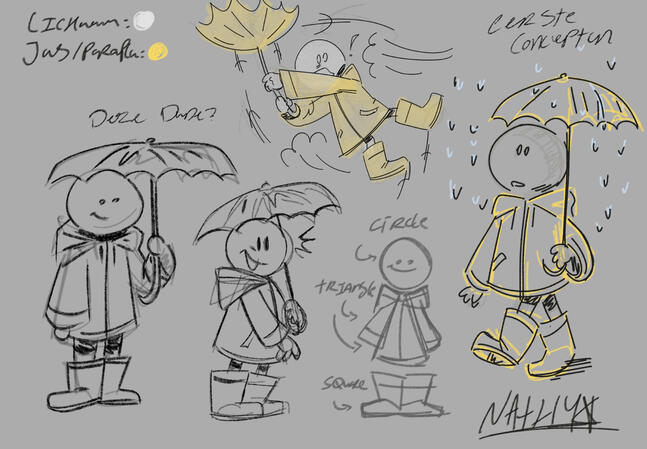 Concept sketches for the character I used in the animations Concept sketches for the character I used in the animations